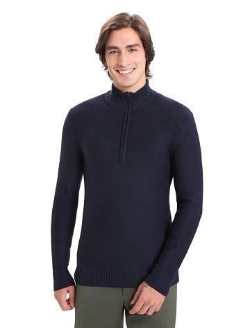 Pánské Mikiny S Kapucí Icebreaker Merino Waypoint Long Sleeve Half Zip Top Tmavě Blankyt | CZ 1694SGLO